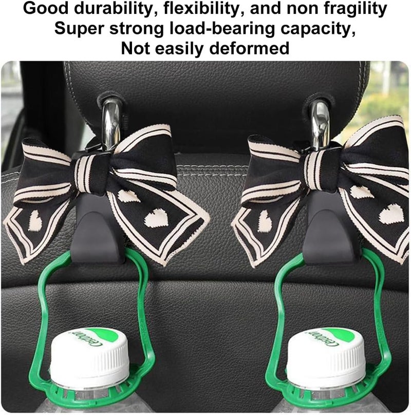 Mandark 2PCS Car Seat Headrest Hooks, Cute Bow Vehicle Hooks for Purses and Bags, Auto Purse Hook Hanger Interior Decoration Accessories, Universal for SUV, Sedan, Truck (Black Line) - Image 3